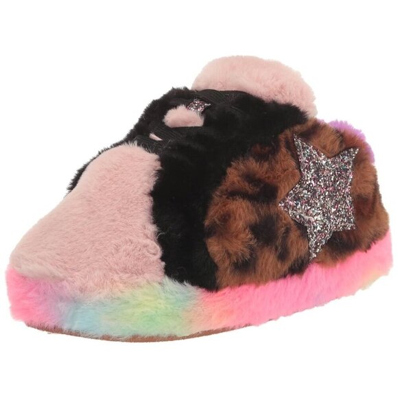 Steve Madden Girl's Tara Slipper Colorful Pair With a Leopard Print With Star - Picture 1 of 13